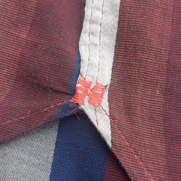 PRIVATE STOCK by HATHAWAY SZ L Striped Long Sleeve Button Up Men's Shirt - Picture 9 of 15